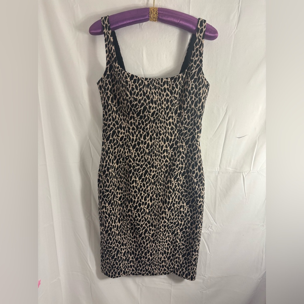 Banana Republic Animal Print Sleeveless Sheath Midi Dress Women’s Size‎ M-L